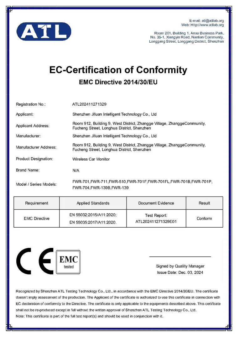EMC - wireless car monitor