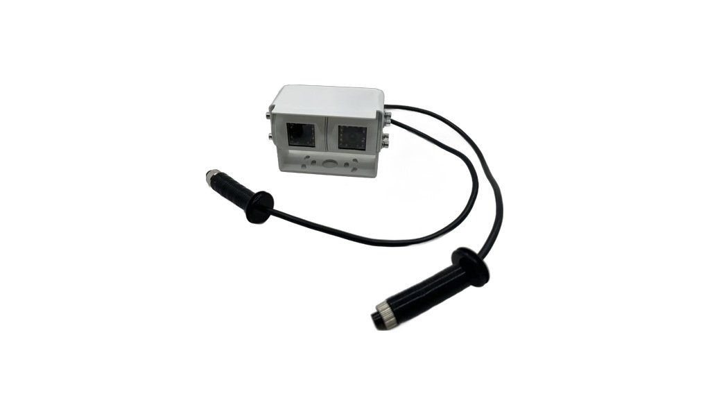 JPC-121-W dual lens rear view camera (white housing / AHD 1080P / PAL / 110°+60° dual lens / mirror image)